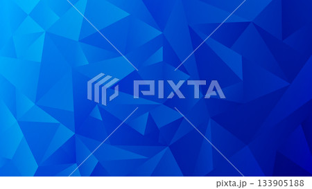 青のジオメトリック抽象背景 立体ポリゴンとグラデーションの背景素材 ベクター 133905188