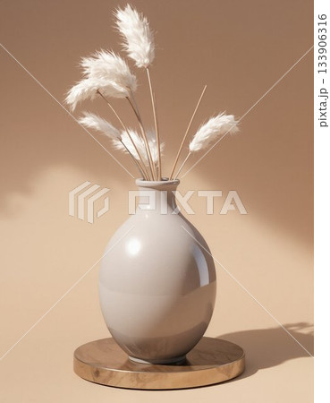 burning candle in a glass 133906316