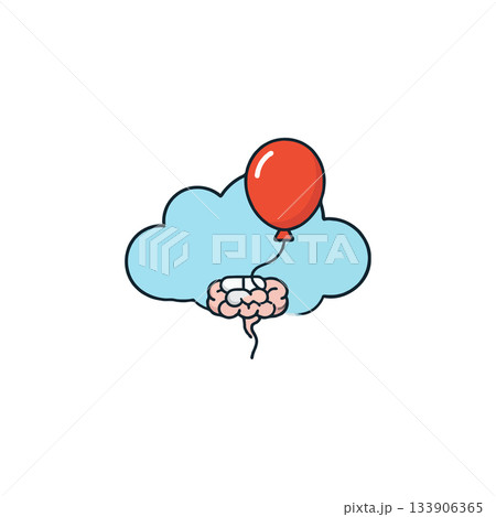 Concept art illustration, a brain powered by imaginative thinking, reaching new heights with Concept art illustration, a brain powered by imaginative thinking, reaching new heights with 133906365