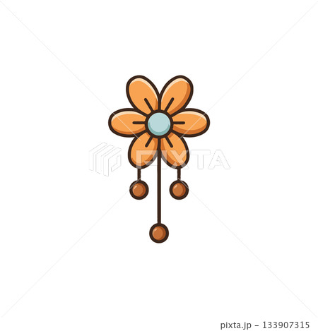 Whimsical charm emanates from this delightful floral dangle art, a simple expression of gentle Whimsical charm emanates from this delightful floral dangle art, a simple expression of gentle 133907315