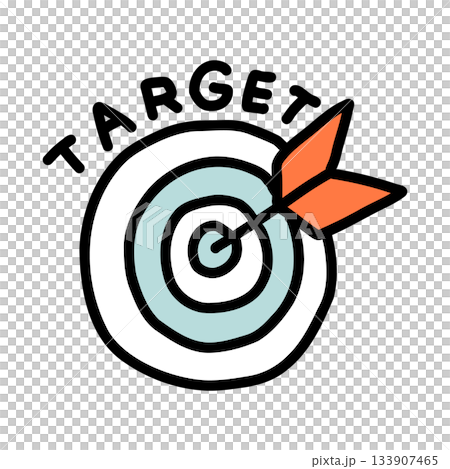 矢の刺さった的｜手描きのイラストアイコン 133907465