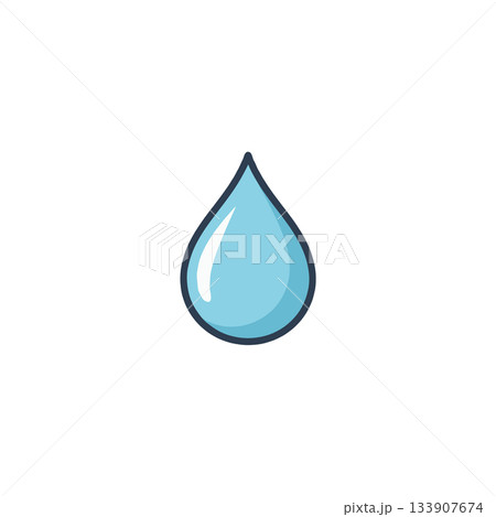 Illustrative depiction of singular droplet symbolizing purity freshness and the essential element Illustrative depiction of singular droplet symbolizing purity freshness and the essential element 133907674