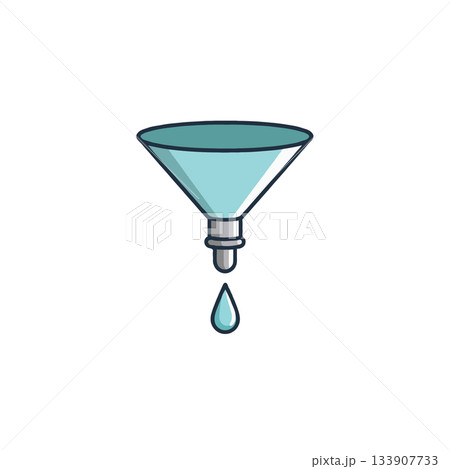A graphical illustration representing the concept of filtering process in a clear and modern A graphical illustration representing the concept of filtering process in a clear and modern 133907733