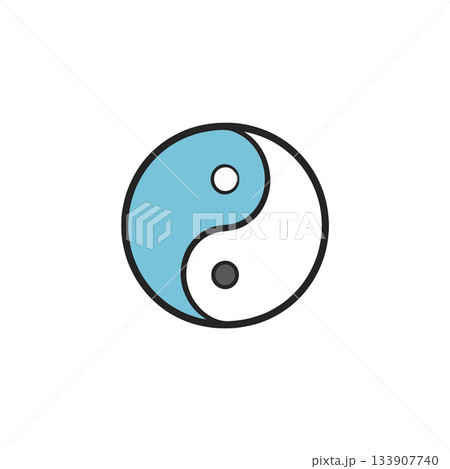 Yin and yang harmony symbol elegantly represents dualism and equilibrium within holistic balance Yin and yang harmony symbol elegantly represents dualism and equilibrium within holistic balance 133907740