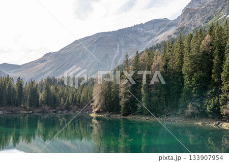 Summer time at romantic forest Lake Obernberg scenic mountain lakes landscape in Austria, Tyrol Summer time at romantic forest Lake Obernberg scenic mountain lakes landscape in Austria, Tyrol 133907954