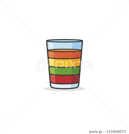 Refreshing layered juice creation in a glass showcasing vibrant colors and diverse textures that Refreshing layered juice creation in a glass showcasing vibrant colors and diverse textures that 133908073