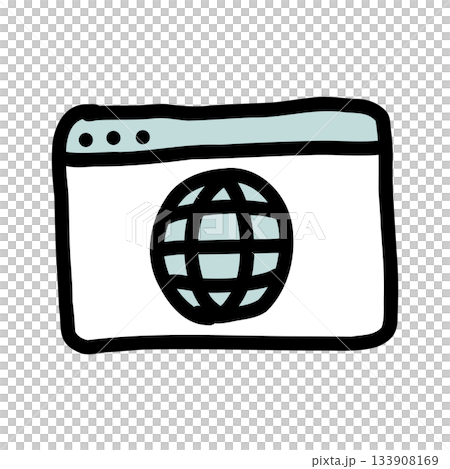 網頁瀏覽器/互聯網 | 手繪插圖圖標 133908169