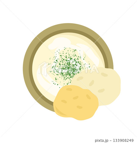 じゃがいもポタージュ・ビシソワーズ　イラスト（じゃがいも付き） 133908249
