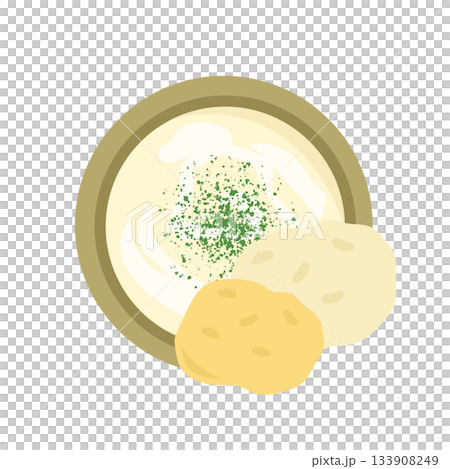 じゃがいもポタージュ・ビシソワーズ　イラスト（じゃがいも付き） 133908249
