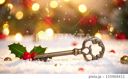 錆びたクリスマスツリーと鍵 錆びたクリスマスツリーと鍵 133908411