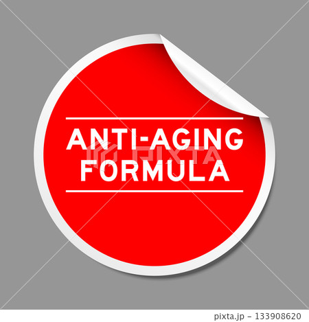 Red color peel sticker label with word...のイラスト素材 [133908620] - PIXTA