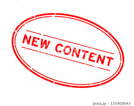 Grunge red new content word oval rubber seal stamp on white background Grunge red new content word oval rubber seal stamp on white background 133908643