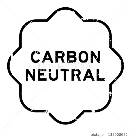 Grunge black carbon neutral word square rubber seal stamp on white background 133908652