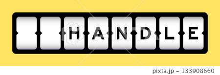 Black color in word handle on slot banner with yellow color background 133908660