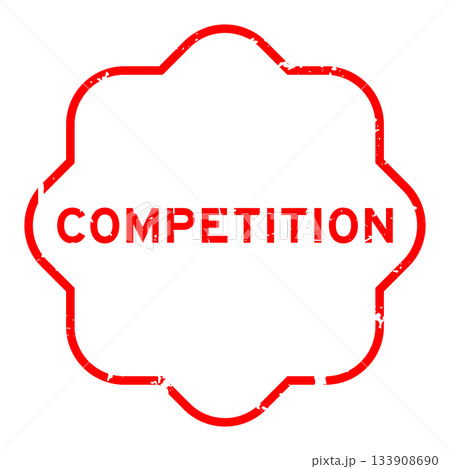 Grunge red competition word square rubber seal stamp on white background 133908690