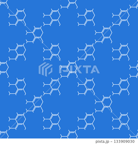 Chemistry hexagonal molecular formula vector Science seamless pattern in thin line style 133909030