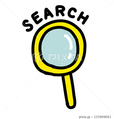 検索・ルーペ|手描きのイラストアイコン 検索・ルーペ|手描きのイラストアイコン 133909081