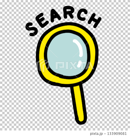 検索・ルーペ|手描きのイラストアイコン 検索・ルーペ|手描きのイラストアイコン 133909081
