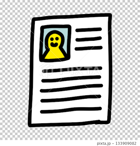 レジュメ・履歴書|手描きのイラストアイコン レジュメ・履歴書|手描きのイラストアイコン 133909082