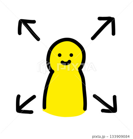 可能性・影響力・巻き込み力｜手描きのイラストアイコン 133909084