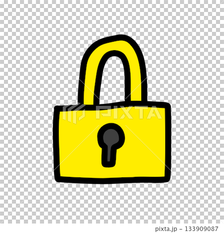 南京錠・セキュリティ｜手描きのイラストアイコン 133909087