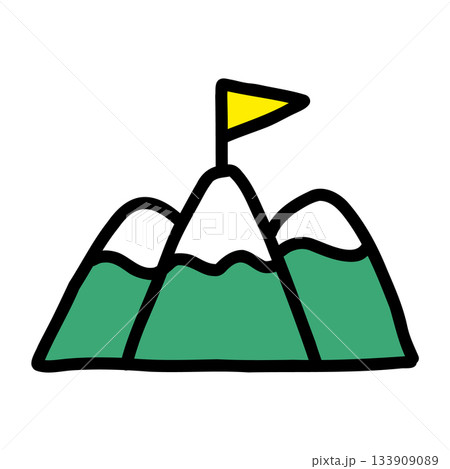 目的地・山｜手描きのイラストアイコン 133909089