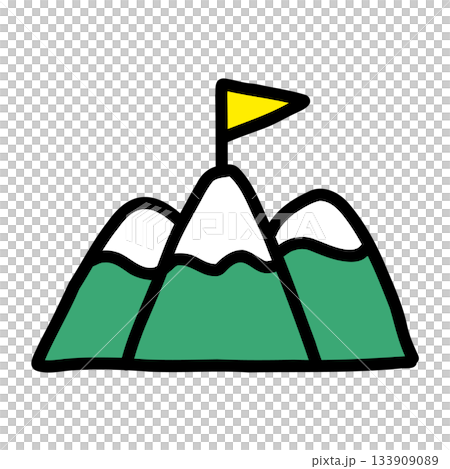 目的地・山｜手描きのイラストアイコン 133909089