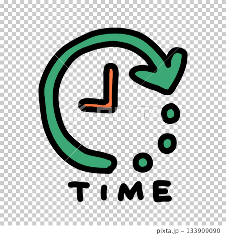 時間、時鐘、旅行時間 | 手繪插圖圖標 133909090