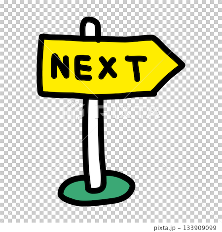 NEXT sign | Hand-drawn illustration icon 133909099