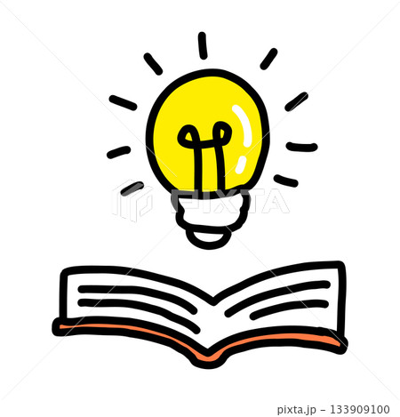 本を読んで得る知識｜手描きのイラストアイコン 133909100