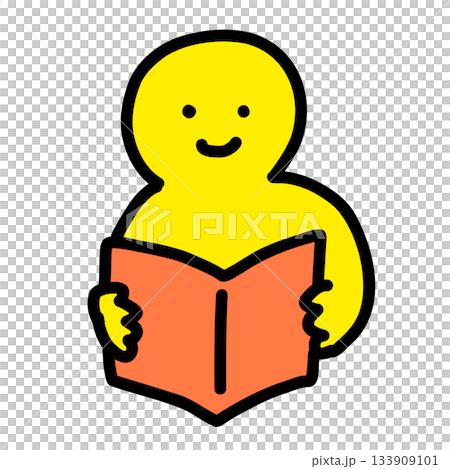 本を読む人｜手描きのイラストアイコン 133909101