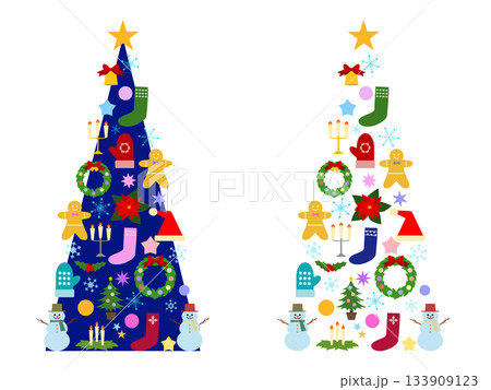 かわいいクリスマスツリーのイラスト素材(行事31) かわいいクリスマスツリーのイラスト素材(行事31) 133909123