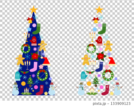 かわいいクリスマスツリーのイラスト素材(行事31) かわいいクリスマスツリーのイラスト素材(行事31) 133909123