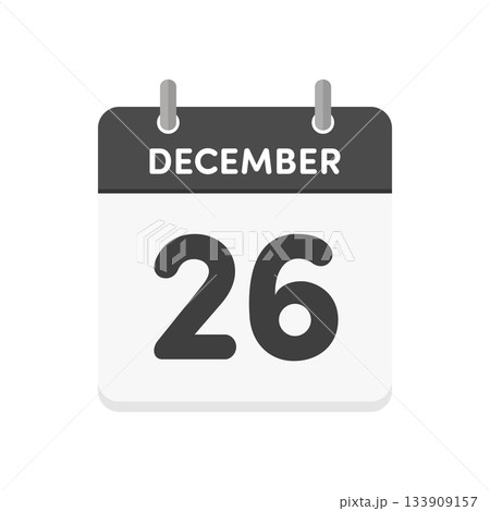 12月26日･December 26の日めくりカレンダーのアイコン - 12/26の日付入り英語の暦 133909157