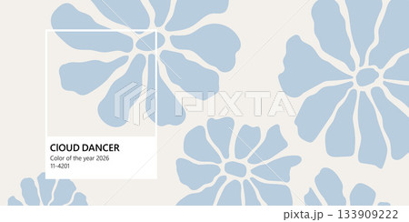 Cloud dancer color of the year 2026. Abstract background with square frame. Color concept. 133909222