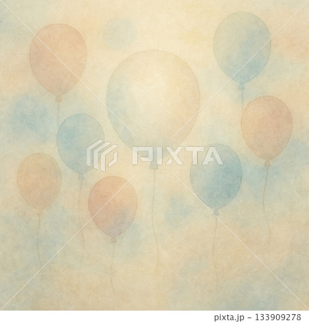 風船シリーズ：透明風船と光のフレーム構図 133909278