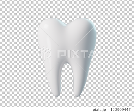 3d White Human Tooth for Dental Health Concepts. Healthy Tooth for Dental, Dentistry, Orthodontics. 3D Render 133909447