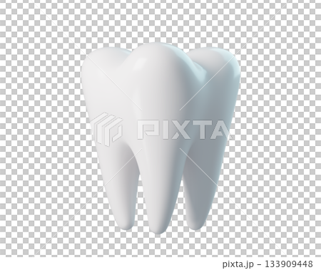 3d White Human Tooth for Dental Health Concepts. Healthy Tooth for Dental, Dentistry, Orthodontics. 3D Render 133909448