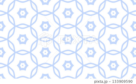 Seamless Geometric Hexagons Light Blue Pattern. 133909590