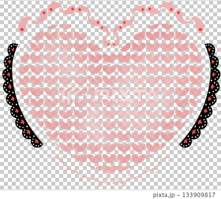 Heart Decorated with White Lace Border and Bow Illustration for Valentine's Day The Day of Love Heart Decorated with White Lace Border and Bow Illustration for Valentine's Day The Day of Love 133909817
