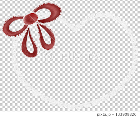 Heart Decorated with White Lace Border and Bow Illustration for Valentine's Day The Day of Love Heart Decorated with White Lace Border and Bow Illustration for Valentine's Day The Day of Love 133909820