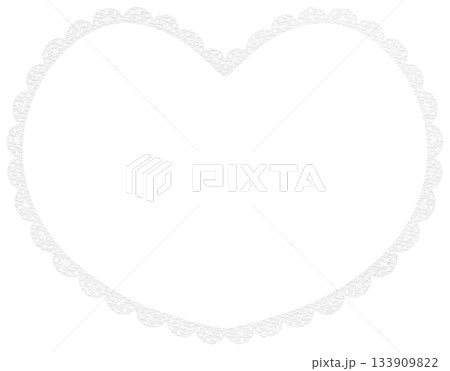 Heart Decorated with White Lace Border and Bow Illustration for Valentine's Day The Day of Love Heart Decorated with White Lace Border and Bow Illustration for Valentine's Day The Day of Love 133909822