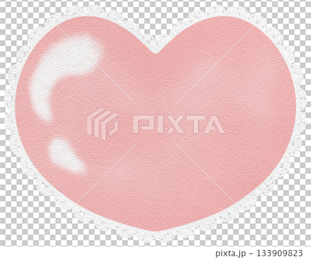 Heart Decorated with White Lace Border and Bow Illustration for Valentine's Day The Day of Love 133909823
