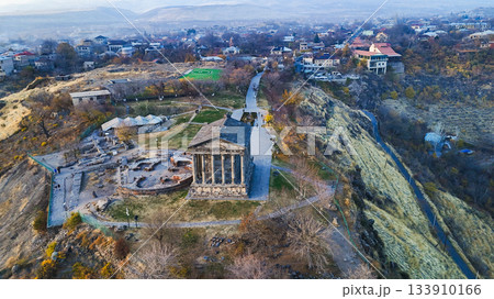top view of Garni Temple and village in Armenia top view of Garni Temple and village in Armenia 133910166