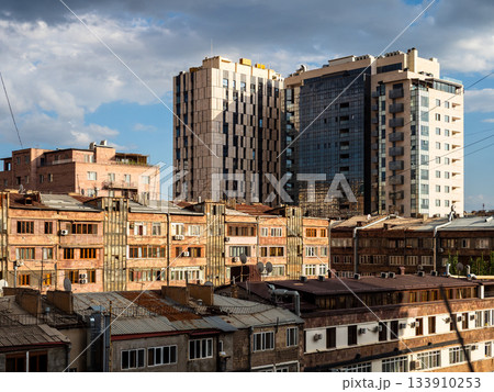 modern and old apartment buildings in Yerevan city modern and old apartment buildings in Yerevan city 133910253