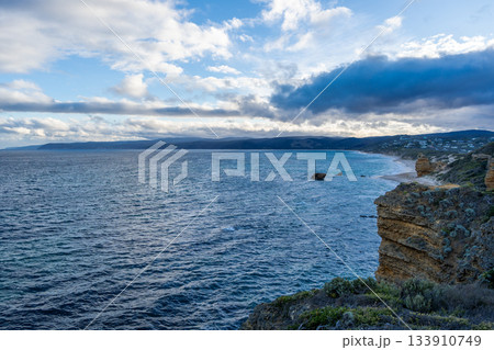 Fairhaven Beach at sunset in Aireys Inlet, Great Ocean Road, Australia 133910749
