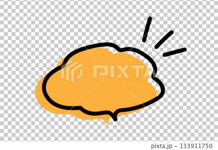 手書き風のシンプルで可愛い吹き出し 133911750