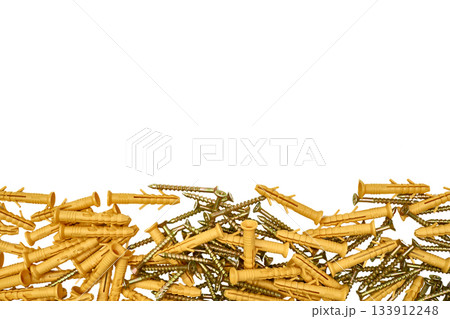 Metal mounting screws with plastic dowels, fasteners Metal mounting screws with plastic dowels, fasteners 133912248