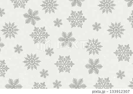 Demonstrating the colors of 2026 - Cloud Dancer. Christmas background of snowflakes flying in the air. Holiday card for New Year and Christmas with space for greetings, labels and your design. Demonstrating the colors of 2026 - Cloud Dancer. Christmas background of snowflakes flying in the air. Holiday card for New Year and Christmas with space for greetings, labels and your design. 133912307