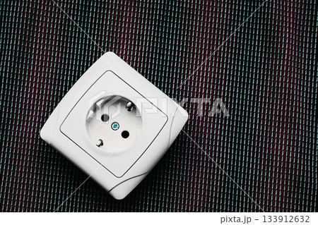 Electrical plug socket for connecting devices on red gray Electrical plug socket for connecting devices on red gray 133912632